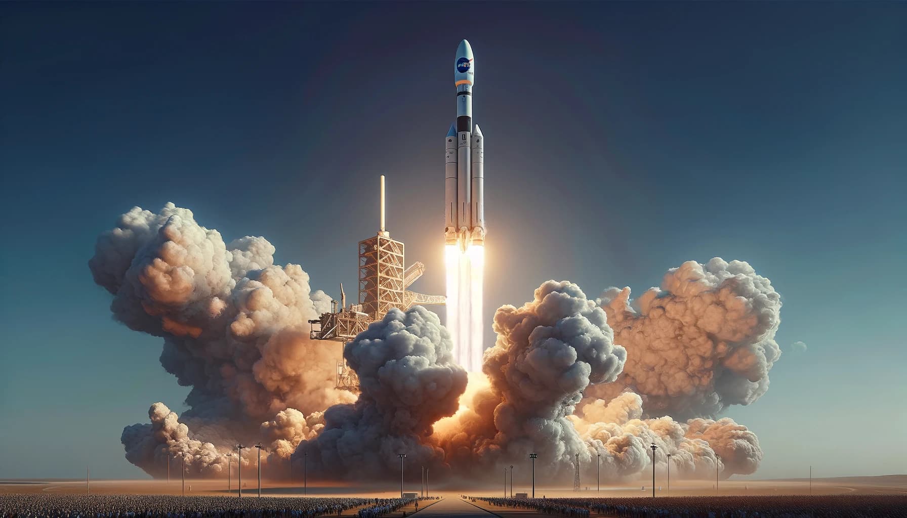 A Rocket being launched to space